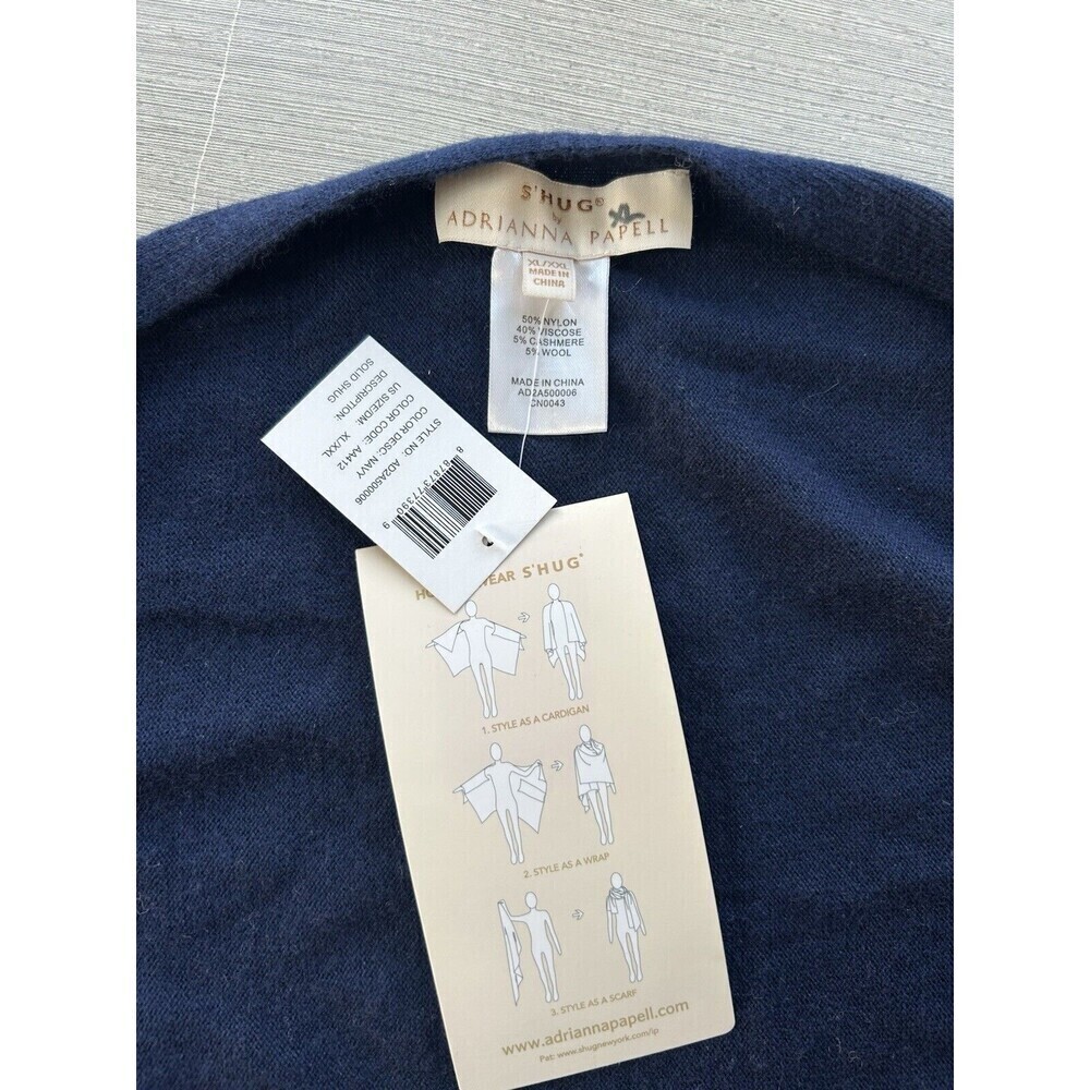 Adrianna Papell Women’s Shug Wrap With Tunnel Sleeves Navy XL/XXL NWT - Picture 8 of 10